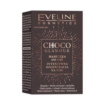 Eveline Cosmetics Choco Glamour Intensywnie regenerująca maseczka do ust na noc, 12 ml